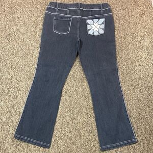 VINTAGE MISS TINA EMBROIDERED WOMAN JEANS PETITE SIZE 14P